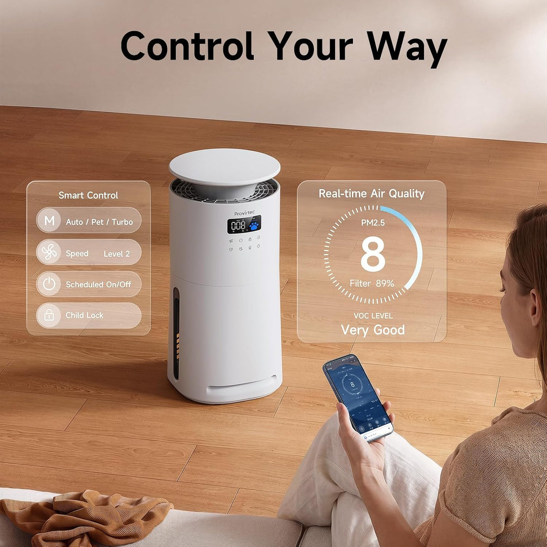 Provirtec Pawtent Ultra Pet Air Purifier, Odor and PM2.5 Sensors