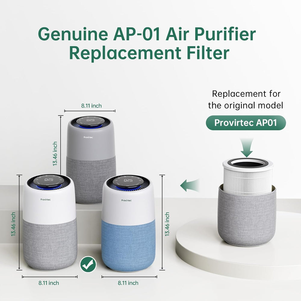 Provirtec Genuine AP-01 & AP-01A Air Purifier Replacement Filter