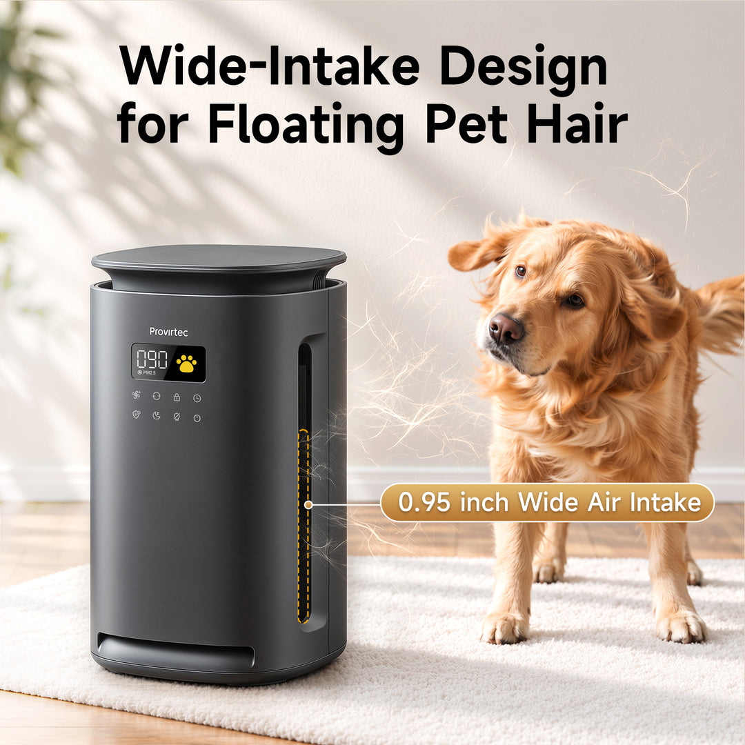 Provirtec Pet Air Purifier for Home with H13 HEPA Black