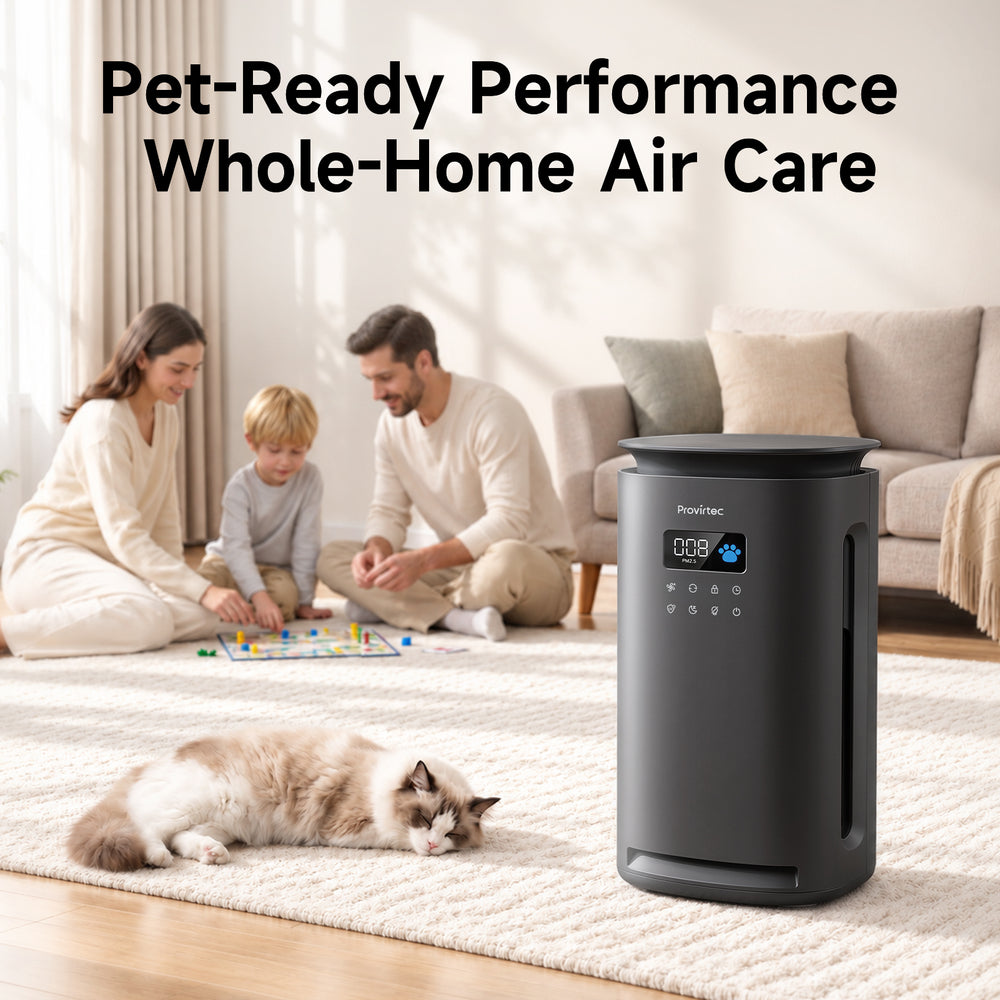 Provirtec Pet Air Purifier for Home with H13 HEPA Black