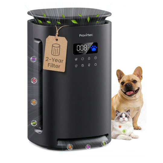 Provirtec Pet Air Purifier for Home with H13 HEPA Black