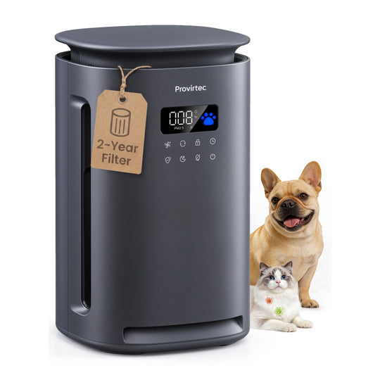 Provirtec Pet Air Purifier for Home with H13 HEPA Gray