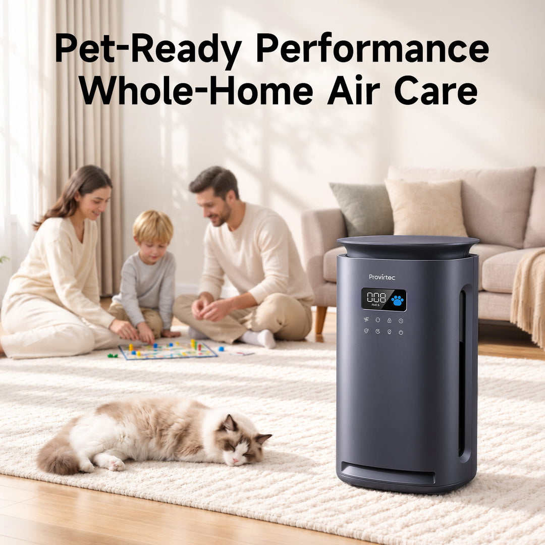 Provirtec Pet Air Purifier for Home with H13 HEPA Gray