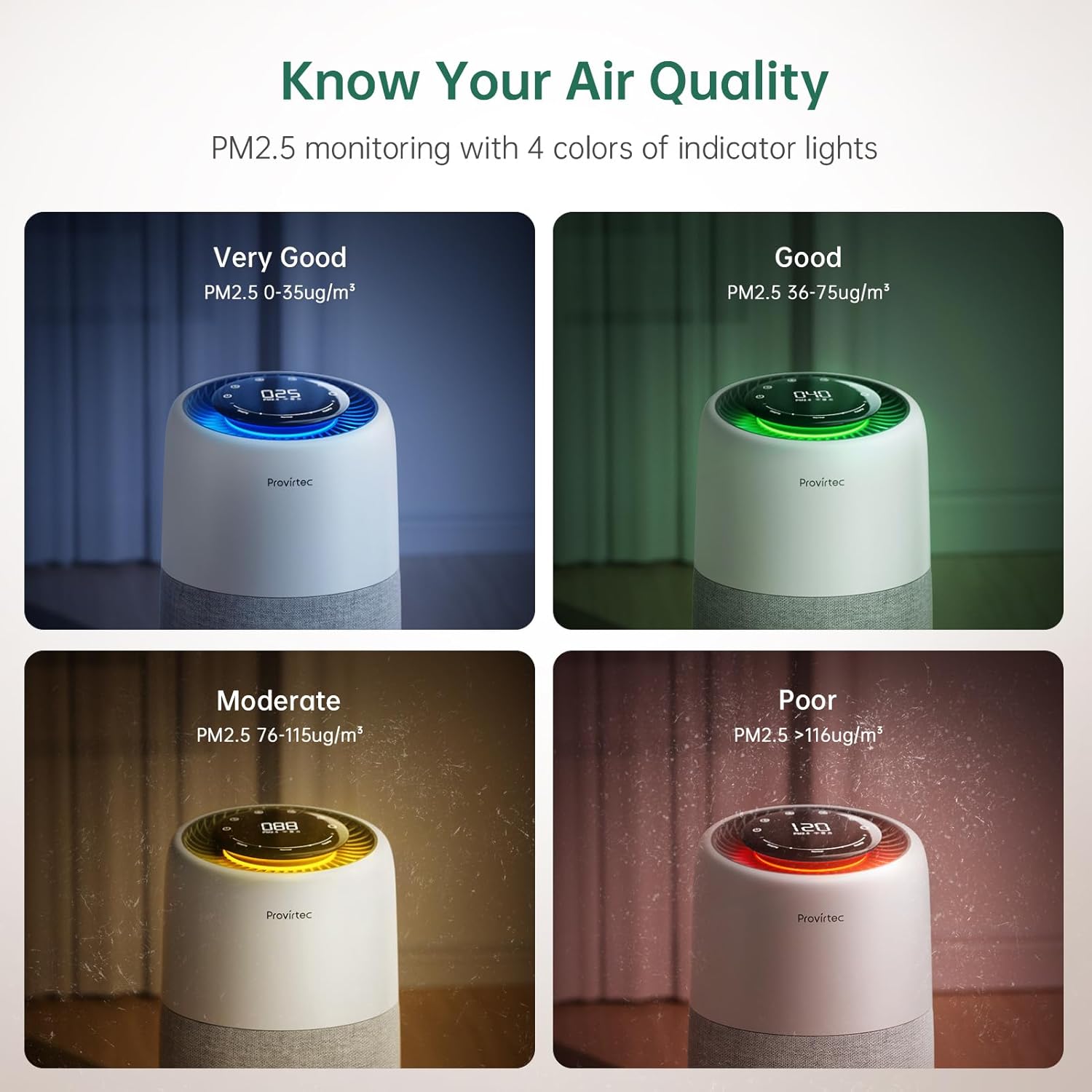 Air Purifier For Home Bedroom, HEPA Air Purifier – Provirtec