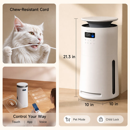 Provirtec Pawtent Ultra Pet Air Purifier, No Odors, No Allergens, 2-Year Filter Life